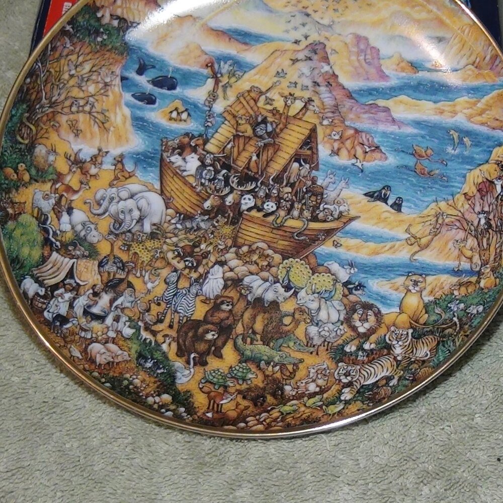 Franklin Mint "Two By Two" Collector Plate by Bill Bell Noah's Ark 1991 Limited